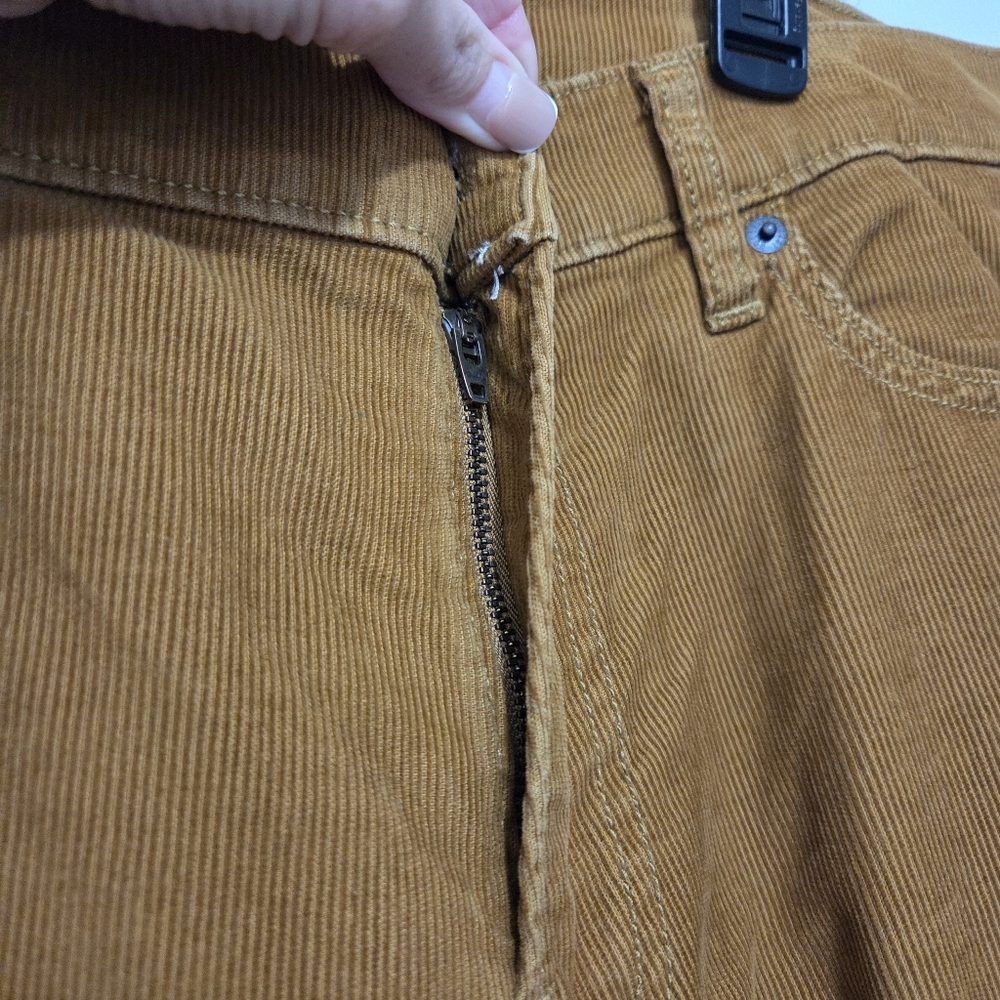 Hollister Men Skinny 5 Pocket Corduroy Pants Brown Tan 33 X 32 Y2K Mallcore - Picture 4 of 12